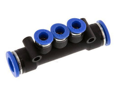 6mm x 10mm 3-Wege-Verteiler Steckverschraubung Messing/PA 66 NBR