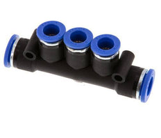 8mm x 10mm 3-way Manifold Push-in Fitting Brass/PA 66 NBR