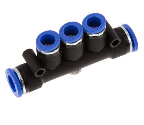 8mm x 10mm 3-Wege-Verteiler-Steckverschraubung Messing/PA 66 NBR