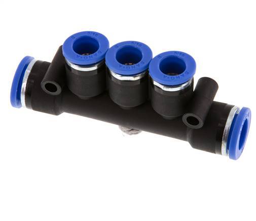 8mm x 10mm 3-Wege-Verteiler-Steckverschraubung Messing/PA 66 NBR
