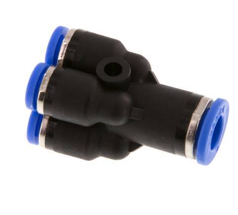 4mm x 6mm 4-Wege Y-Verteiler Steckverschraubung Messing/PA 66 NBR [2 Stück]