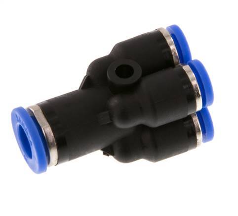 4mm x 6mm 4-Wege Y-Verteiler Steckverschraubung Messing/PA 66 NBR [2 Stück]