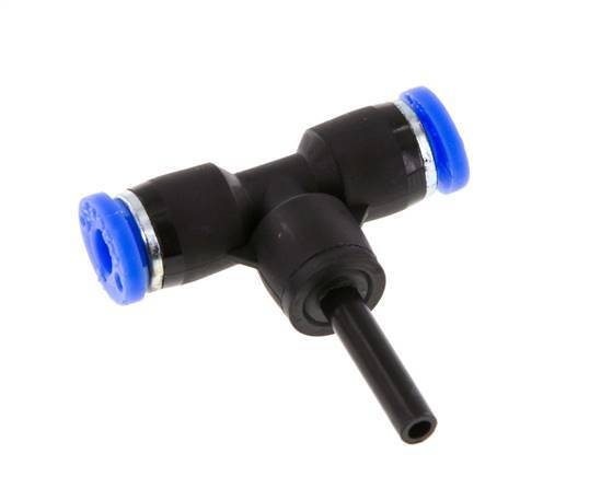 4mm x 4mm T-Steckverschraubung mit Steckanschluss PBT NBR [2 Stück]