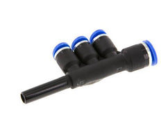 4mm x 6mm x 6mm 3-Wege-Verteiler-Steckverschraubung mit Steckanschluss Messing/PA 66 NBR