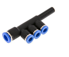 6mm x 8mm x 8mm 3-Wege-Verteiler-Steckverschraubung mit Steckanschluss Messing/PA 66 NBR