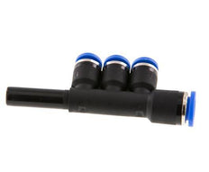 6mm x 8mm x 8mm 3-Wege-Verteiler-Steckverschraubung mit Steckanschluss Messing/PA 66 NBR