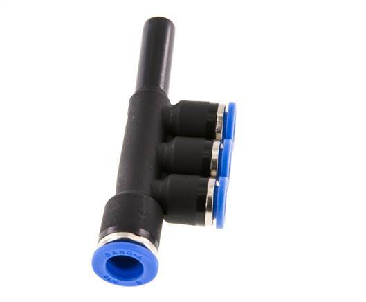 6mm x 8mm x 8mm 3-Wege-Verteiler-Steckverschraubung mit Steckanschluss Messing/PA 66 NBR