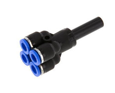 6mm x 8mm 4-Wege-Y-Verteiler-Steckverschraubung mit Steckanschluss Messing/PA 66 NBR