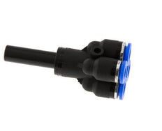 6mm x 8mm 4-Wege-Y-Verteiler-Steckverschraubung mit Steckanschluss Messing/PA 66 NBR