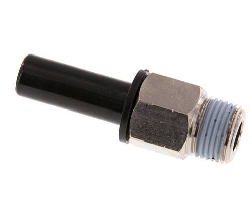 12mm x 3/8'' NPT Plug-in Fitting with Male Threads Brass/PA 66 NBR [2 Pieces]