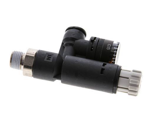Pneumatic Pressure Regulator 6mm - R1/8'' with Pressure Gauge