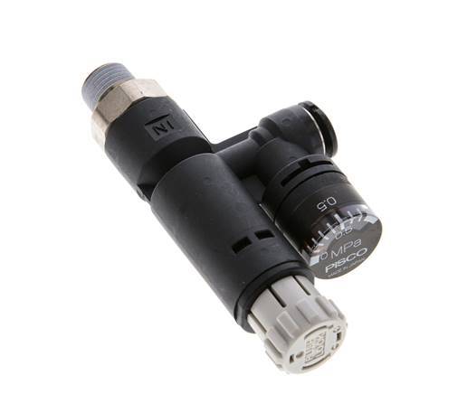 Pneumatischer Druckregler 6mm - R1/8'' mit Manometer