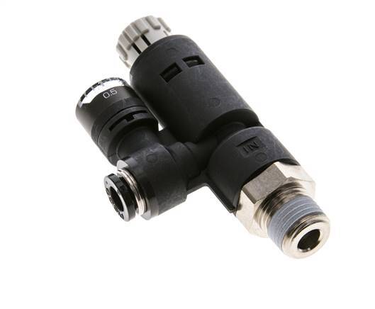 Pneumatic Pressure Regulator 6mm - R1/4'' with Pressure Gauge