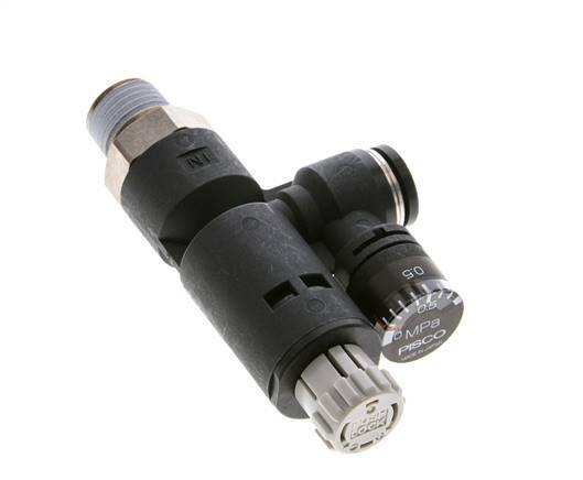 Pneumatischer Druckregler 8mm - R1/4'' mit Manometer