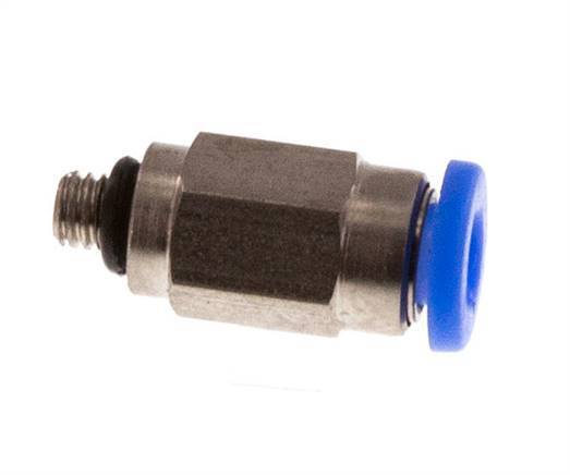 3mm x M 3 Push-in Fitting with Male Threads Steel/POM NBR Compact Design [2 Pieces]