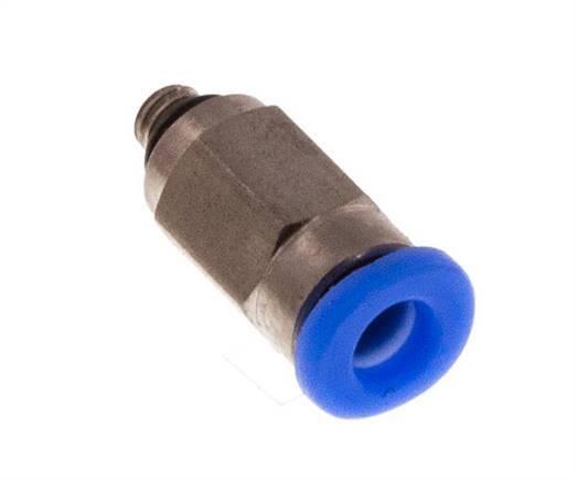 3mm x M 3 Push-in Fitting with Male Threads Steel/POM NBR Compact Design [2 Pieces]