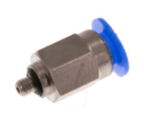 4mm x M 3 Steckverschraubung mit Außengewinde Stahl/POM NBR Kompaktbauweise [2 Stück]