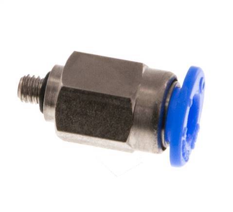 4mm x M 3 Steckverschraubung mit Außengewinde Stahl/POM NBR Kompaktbauweise [2 Stück]