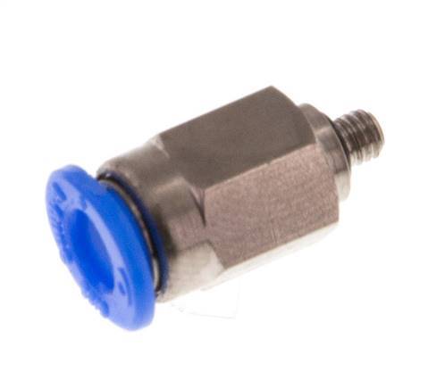 4mm x M 3 Steckverschraubung mit Außengewinde Stahl/POM NBR Kompaktbauweise [2 Stück]