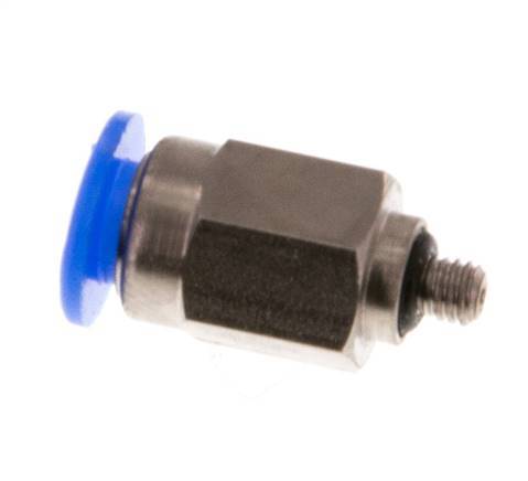 4mm x M 3 Steckverschraubung mit Außengewinde Stahl/POM NBR Kompaktbauweise [2 Stück]