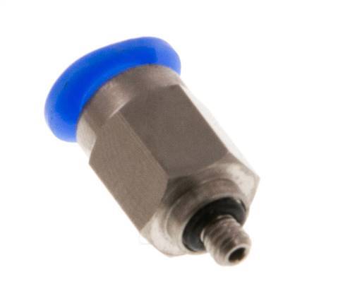 4mm x M 3 Steckverschraubung mit Außengewinde Stahl/POM NBR Kompaktbauweise [2 Stück]