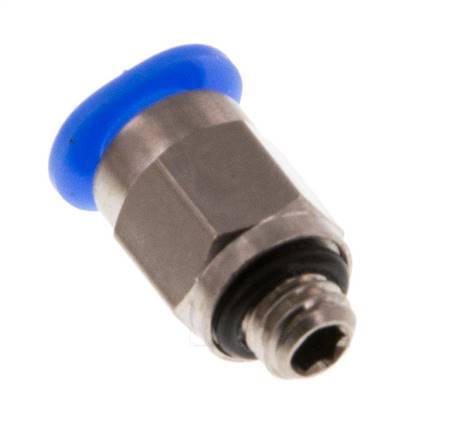 4mm x M 5 Steckverschraubung mit Außengewinde Messing/POM NBR Kompaktes Design [5 Stück]