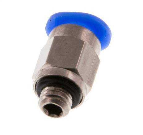 4mm x M 5 Steckverschraubung mit Außengewinde Messing/POM NBR Kompaktes Design [5 Stück]