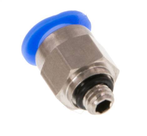 6mm x M 5 Push-in Fitting with Male Threads Brass/POM NBR Compact Design [5 Pieces]