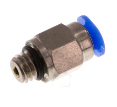 3mm x M 6 Steckverschraubung mit Außengewinde Messing/POM NBR Kompaktes Design [2 Stück]