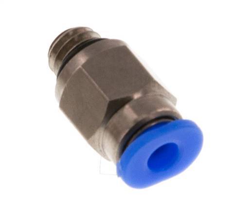 3mm x M 6 Push-in Fitting with Male Threads Brass/POM NBR Compact Design [2 Pieces]