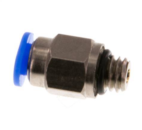 3mm x M 6 Steckverschraubung mit Außengewinde Messing/POM NBR Kompaktes Design [2 Stück]