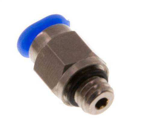 3mm x M 6 Steckverschraubung mit Außengewinde Messing/POM NBR Kompaktes Design [2 Stück]