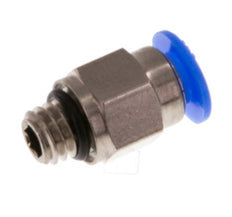 4mm x M 6 Steckverschraubung mit Außengewinde Messing/POM NBR Kompaktes Design [2 Stück]