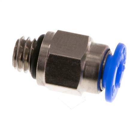 4mm x M 6 Steckverschraubung mit Außengewinde Messing/POM NBR Kompaktes Design [2 Stück]