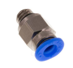 4mm x M 6 Push-in Fitting with Male Threads Brass/POM NBR Compact Design [2 Pieces]