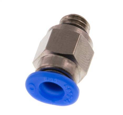 4mm x M 6 Steckverschraubung mit Außengewinde Messing/POM NBR Kompaktes Design [2 Stück]