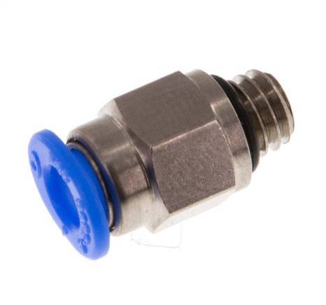 4mm x M 6 Steckverschraubung mit Außengewinde Messing/POM NBR Kompaktes Design [2 Stück]