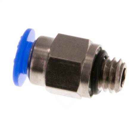 4mm x M 6 Steckverschraubung mit Außengewinde Messing/POM NBR Kompaktes Design [2 Stück]