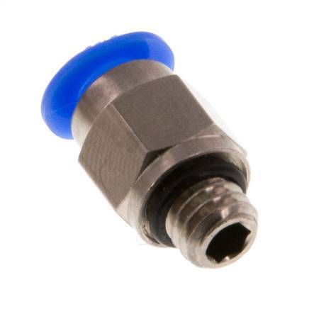 4mm x M 6 Steckverschraubung mit Außengewinde Messing/POM NBR Kompaktes Design [2 Stück]