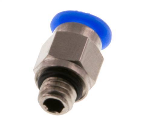 4mm x M 6 Steckverschraubung mit Außengewinde Messing/POM NBR Kompaktes Design [2 Stück]