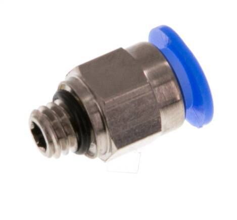 6mm x M 6 Steckverschraubung mit Außengewinde Messing/POM NBR Kompaktbauweise [2 Stück]