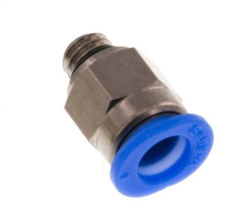 6mm x M 6 Steckverschraubung mit Außengewinde Messing/POM NBR Kompaktbauweise [2 Stück]