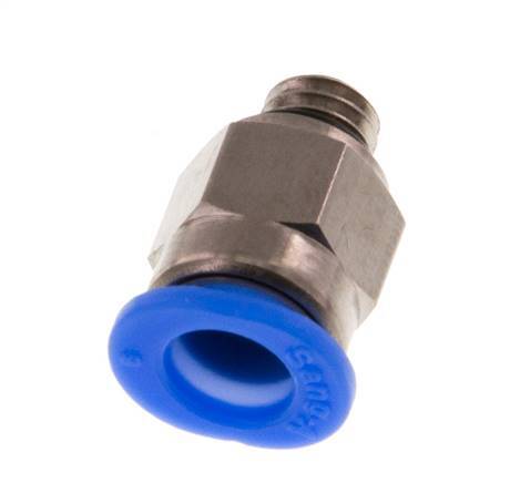 6mm x M 6 Steckverschraubung mit Außengewinde Messing/POM NBR Kompaktbauweise [2 Stück]