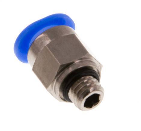 6mm x M 6 Steckverschraubung mit Außengewinde Messing/POM NBR Kompaktbauweise [2 Stück]