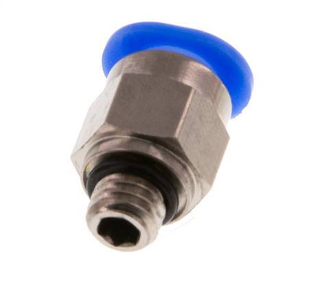 6mm x M 6 Steckverschraubung mit Außengewinde Messing/POM NBR Kompaktbauweise [2 Stück]