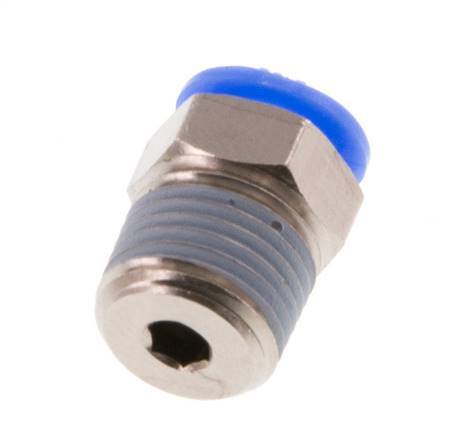 4mm x R1/8'' Steckverschraubung mit Außengewinde Messing/POM NBR Kompaktes Design [5 Stück]
