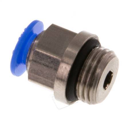 4mm x G1/8'' Steckverschraubung mit Außengewinde Messing/POM NBR Kompaktes Design [5 Stück]
