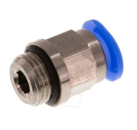 6mm x G1/8'' Steckverschraubung mit Außengewinde Messing/POM NBR Kompaktes Design [5 Stück]