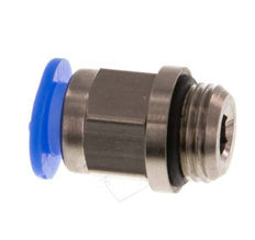 6mm x G1/8'' Steckverschraubung mit Außengewinde Messing/POM NBR Kompaktes Design [5 Stück]