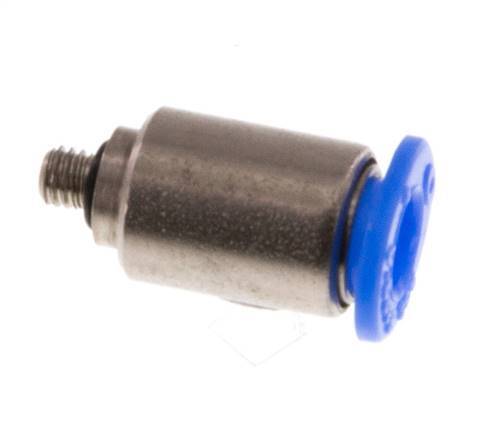 4mm x M 3 Steckverschraubung mit Außengewinde Stahl/POM NBR Innensechskant Kompaktbauweise [2 Stück]